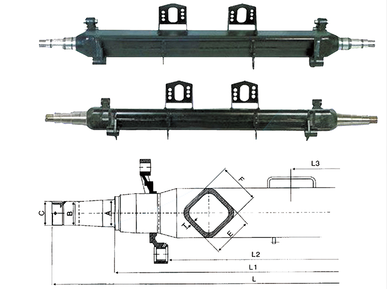 12T 14T 16T German Style Axle Beam for Semi Trailer For Sale