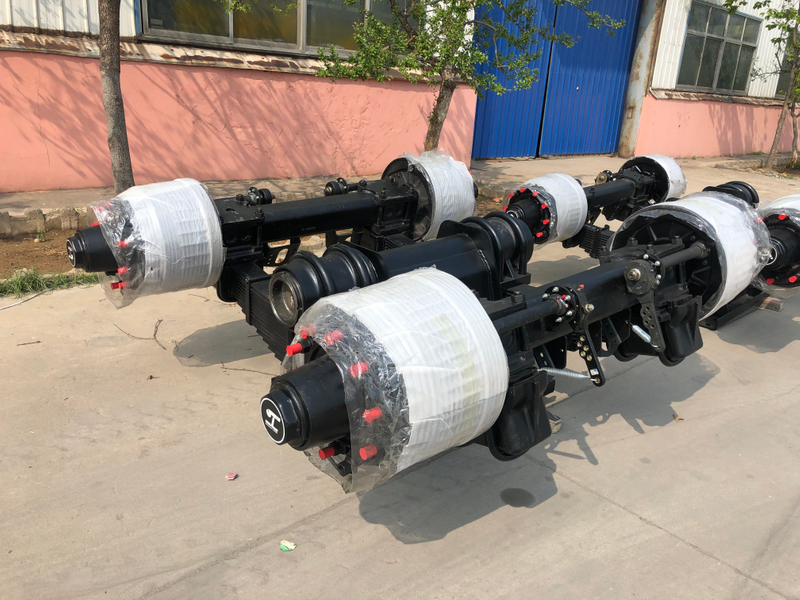 Trailer bogie axle, single point suspensions 