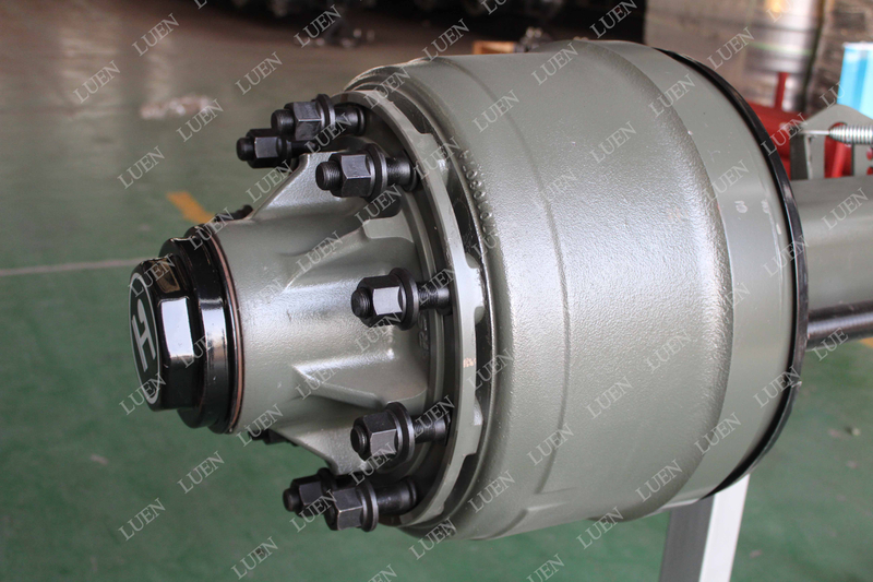 Durable 13ton Trailer Axle Hubs Chinese Factory Direct Sales American Type Axle With Inboard Drum For Semi Trailer Truck