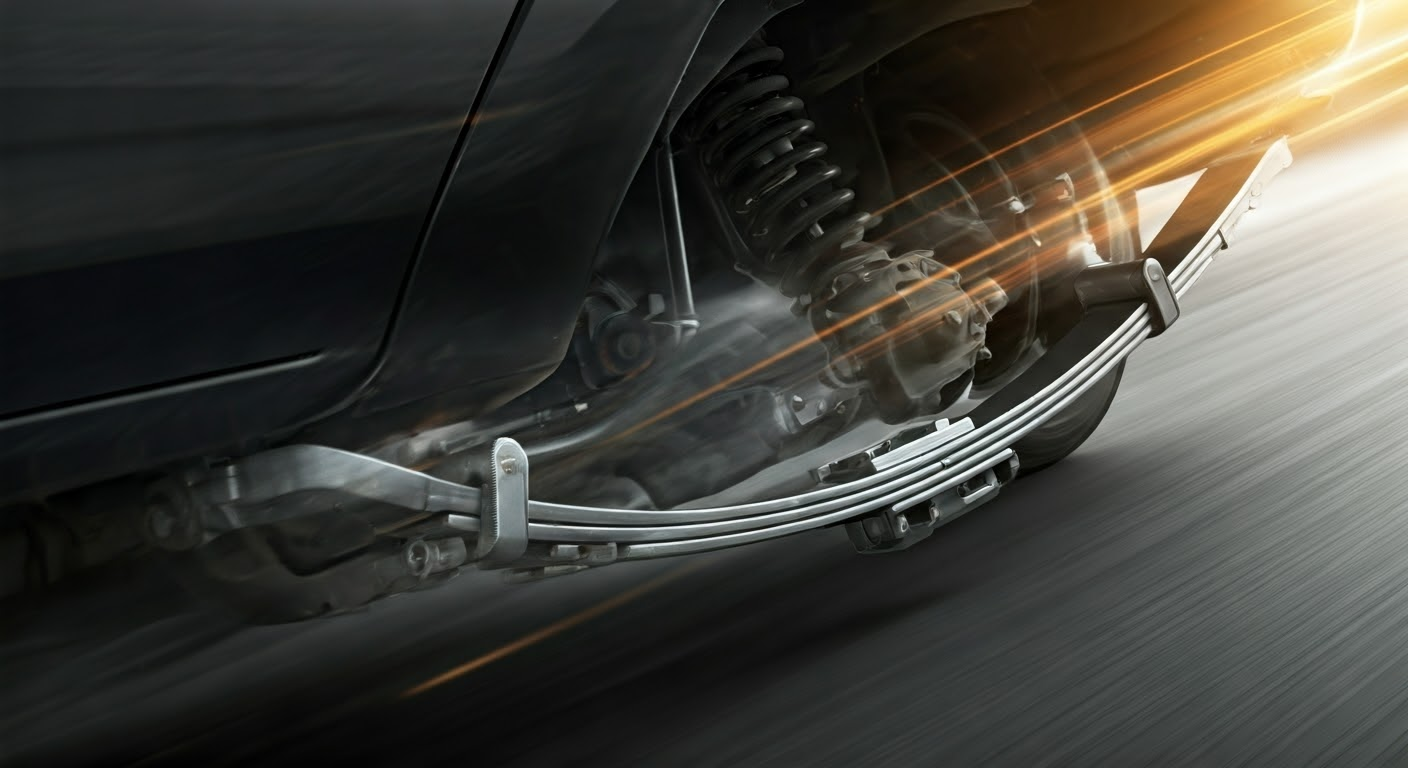 Mono leaf spring in vehicle suspension